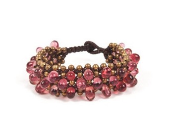 Beaded Cuff  Pink 1
