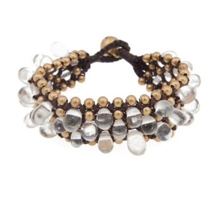 Beaded Cuff  Clear 1